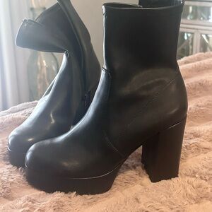 Madden Girl Black Heeled Boots
